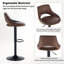 Salma Swivel Upholstered Faux Leather Adjustable Height Bar Stool-268773525