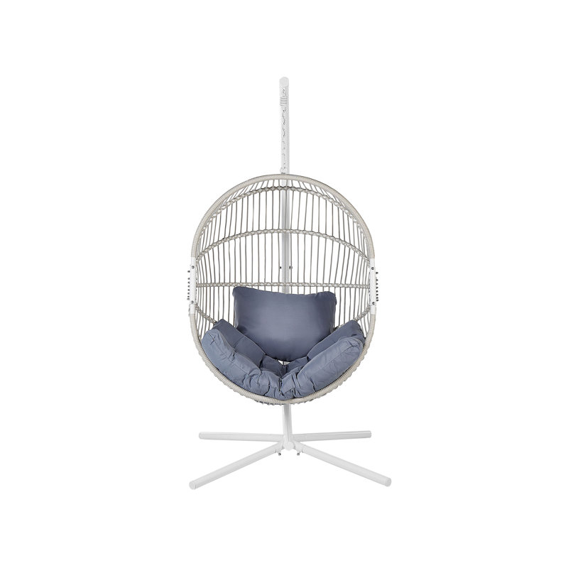 Hotevilla-Bacavi Porch Swing with Canopy, White, Blue