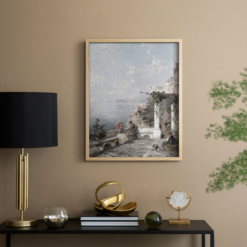 «Vintage Landscape CCII», reproduction encadrée - bois massif, Naturel, H 30 po x l 24 po