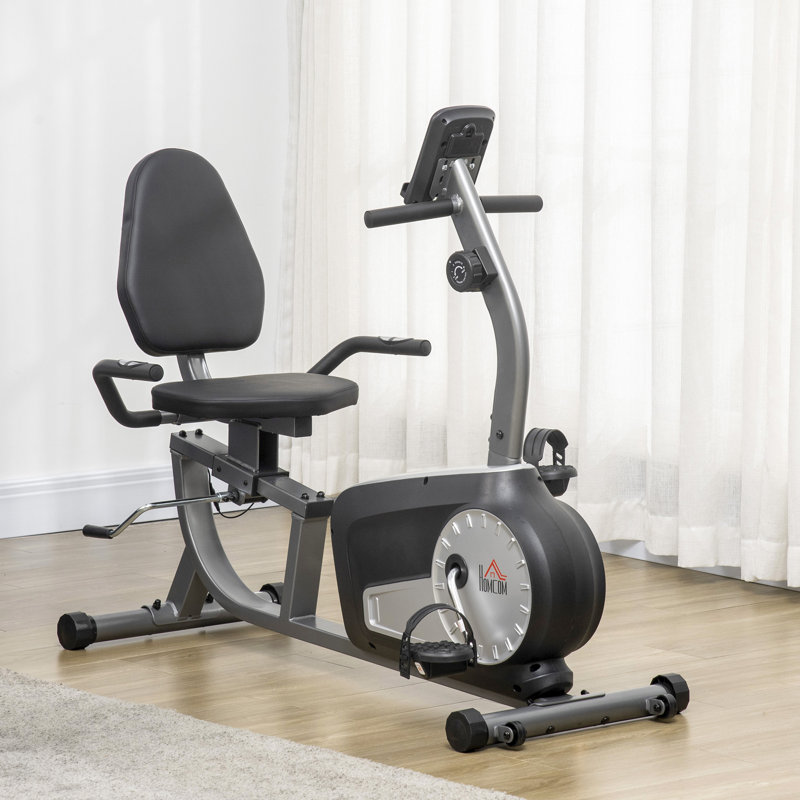 HOMCOM Exercise Bike with LCD Display, Quiet 8-Level Magnetic Resistance
