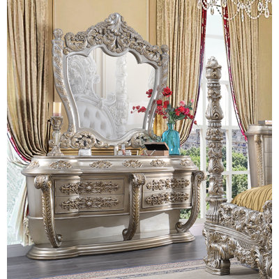 Commode 4 tiroirs avec miroir Rangau