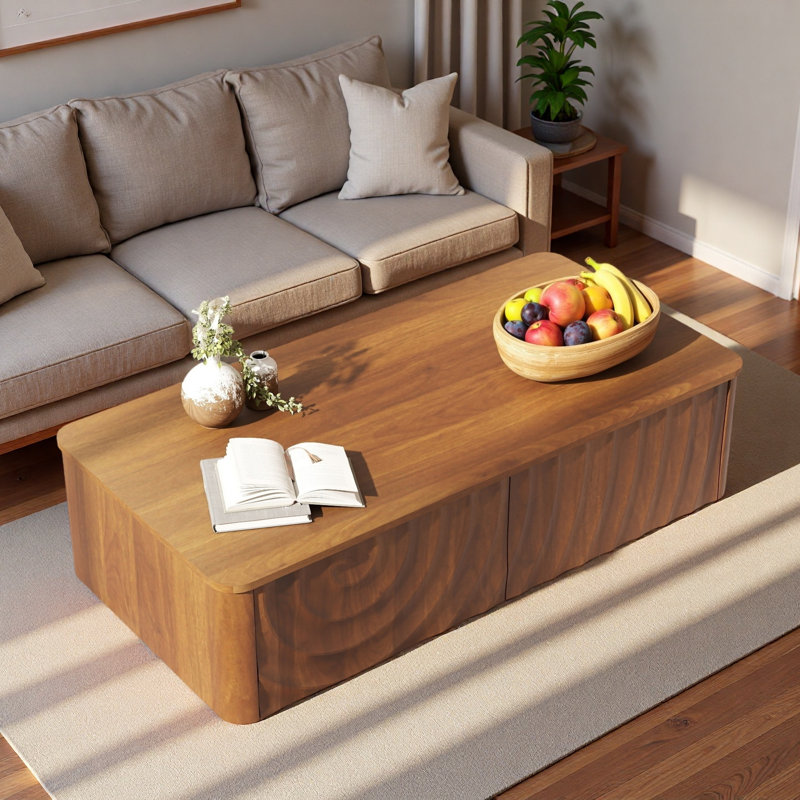 Table basse 2 tiroirs Modern, Brun