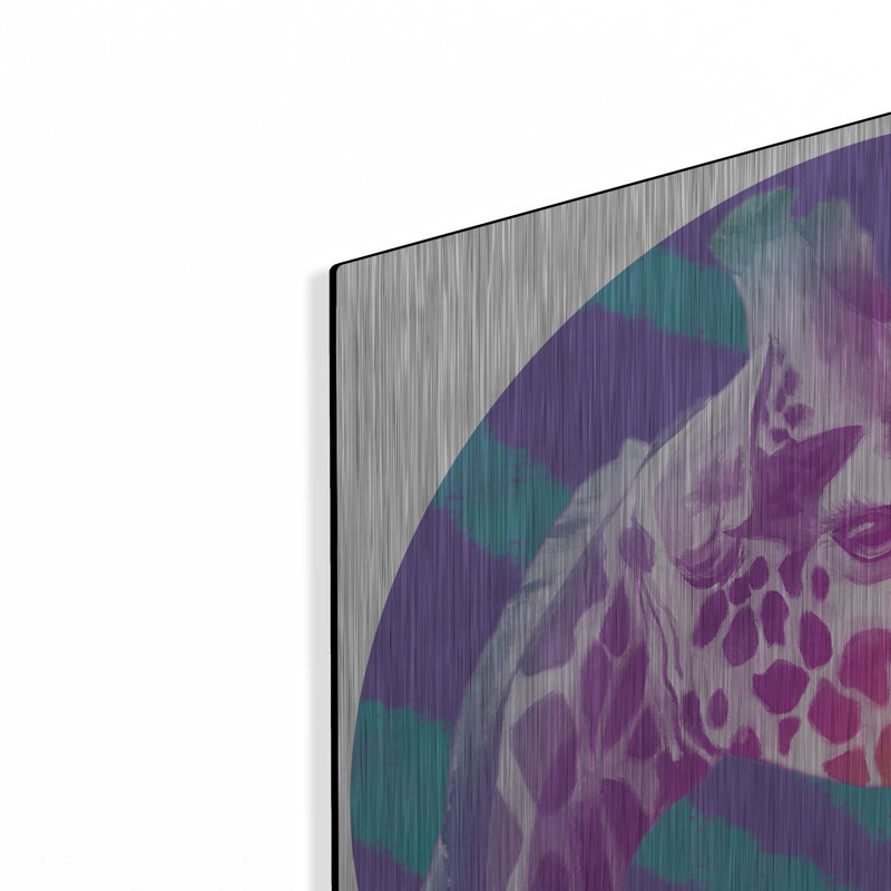 "Luxe Metal Art" Faded Giraffe "" par Dawg Painter "par Dawg Painter, H 24 po x l 24 po
