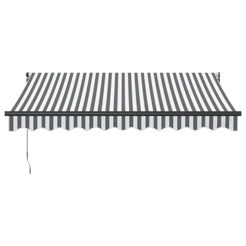 Retractable Awning Anthracite Fabric&Aluminium, Anthracite/Black, 300cm W x 250cm D
