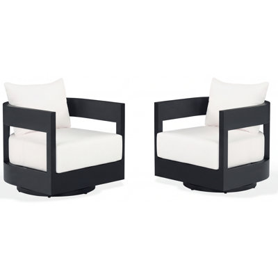 Ensemble de 2 chaises de patio pivotantes Everlee