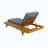 LOUNGE CHAISE SET WITH HEADREST,SPACE AVAILABLE ON ONE SIDE, ACACIA WOOD WITH WATER-RESISTANT LOUNGE CUSHIONS (DARK GREY & 3-FOLD & 4 Inch) - MATCHING CREAM/BEIGE VERSION AVAILABLE