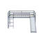 Lit simple mezzanine bas avec glissade, échelle, barrières de sécurité, lit mezzanine simple en bois d'hévéa-1773638720