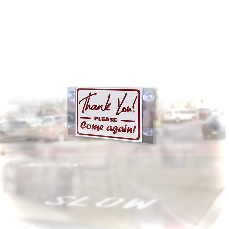 Clear Acrylic Window Sign Holder Frame with Suction Cups