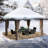 Kozyard Caesar Grey Double Roof Hardtop Gazebo with Privacy Curtain and Mosquito Netting-103692430-112230762-103692438