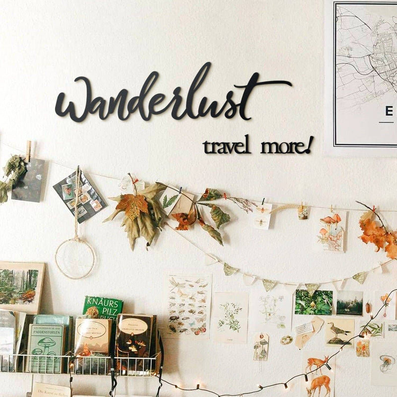 Wanderlust Travel More Metal Wall Art, Metal Wall Decor