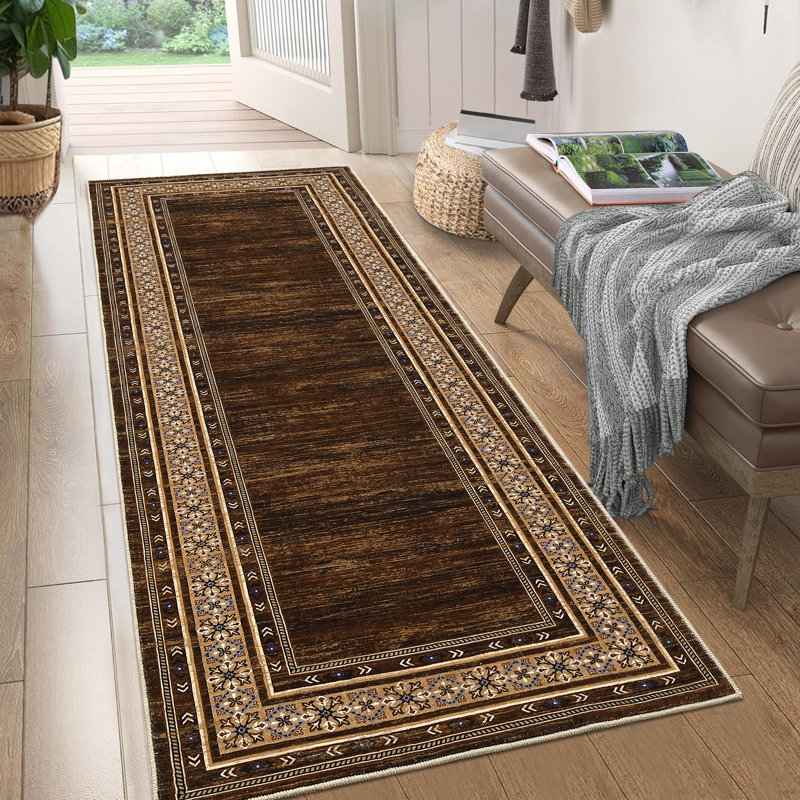 Modern Rugs for Living Room Soft Geometric Area Rug Non Slip Stain Resistant Carpet, Runner 2' x 6'