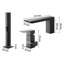 Roman Tub Faucet, 3 Hole Waterfall Bathtub Faucet,  Roman Bathtub Faucets Set with Shower Head & 1 Handle, Deck Mount Bath Tub Faucets Set for Baby Care, Matte Black, Stainless Steel, Drip-Free