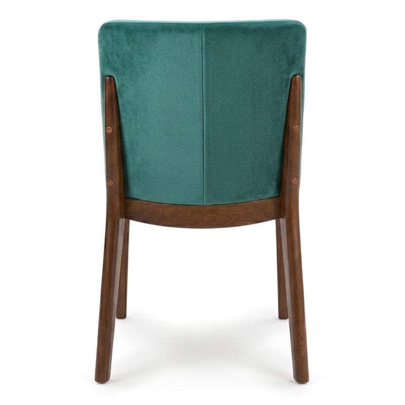 Chaise parsons rembourrée en lin Barriento, Velours vert