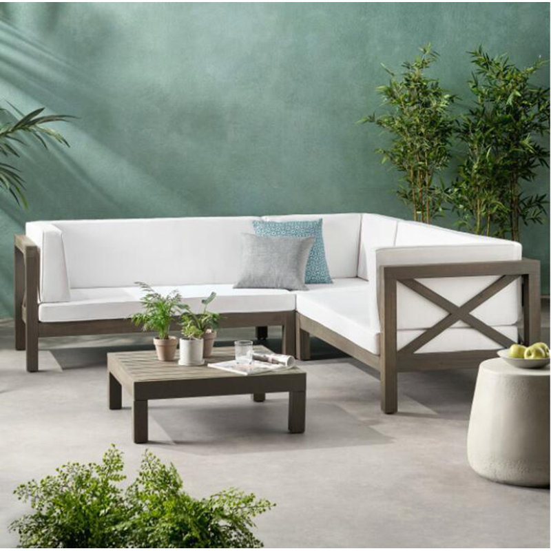 ENSEMBLE DE CANAPÉ 4 PIÈCES EN X, Gris