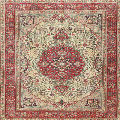 Tapis oriental rouge / beige / bleu