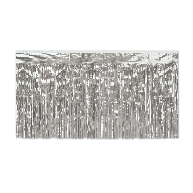 General Occasion Rectangular Table Skirting, Silver