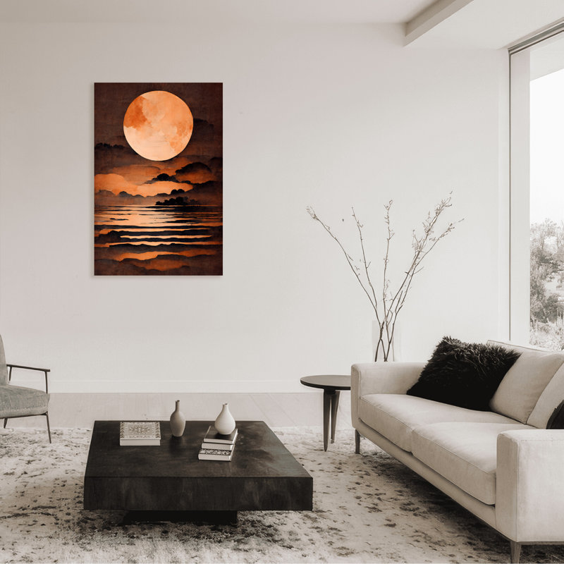 Nature Inspired Full Moon by  - Picture Frame Painting on Paper, 24" H x 16" W x 1.5" D, Wrapped Canvas, Does Not Apply