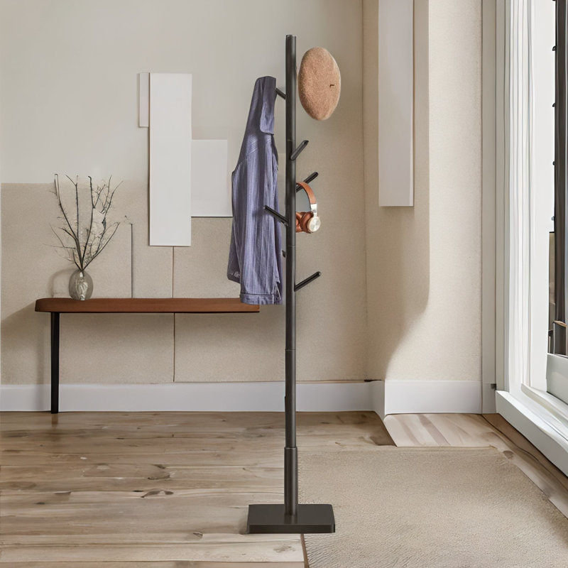 Freestanding 8 - Hook Coat Rack, Black