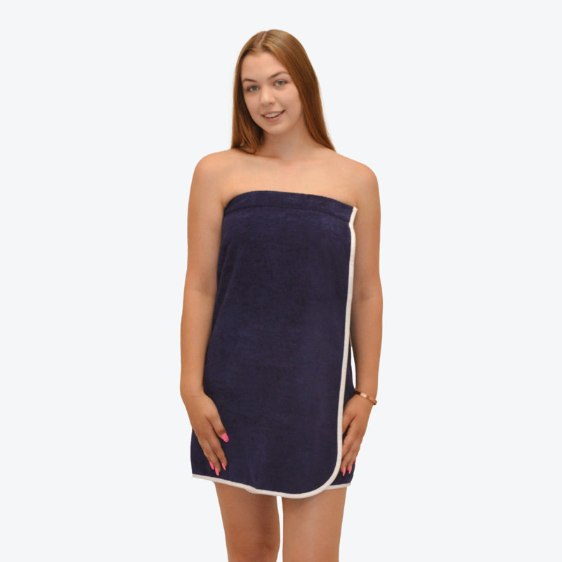 Ahsaki Adjustable Towel Wrap Single Piece, Navy