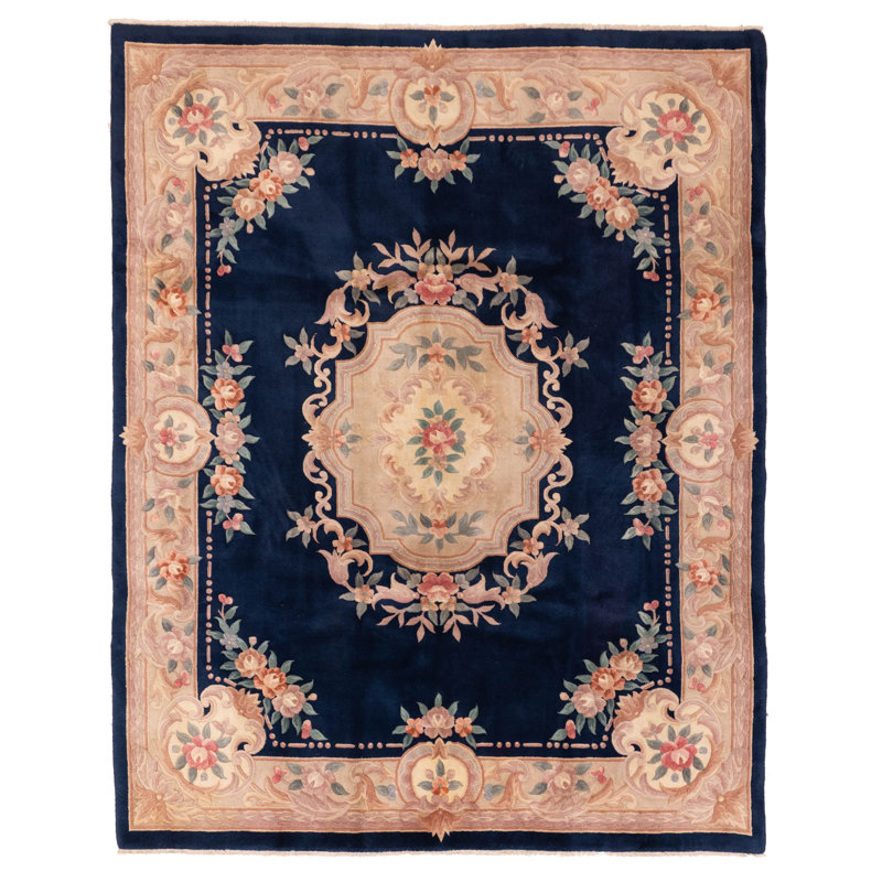 Tapis bleu marine Aubusson 8 pi 2 po x 10 pi 2 po