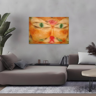 Cat And Bird Modern Bird Cat Wall Art Print by Paul Klee - 1 Piece Wrapped Canvas Wall Art