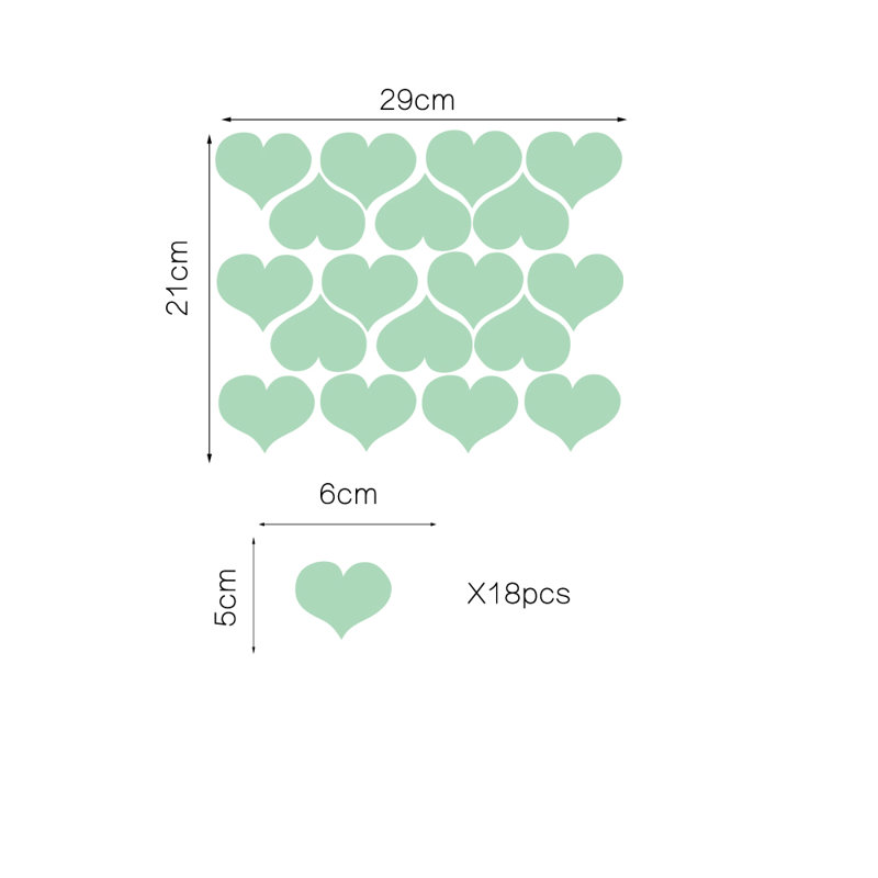 Heart Glow in Dark Wall Sticker
