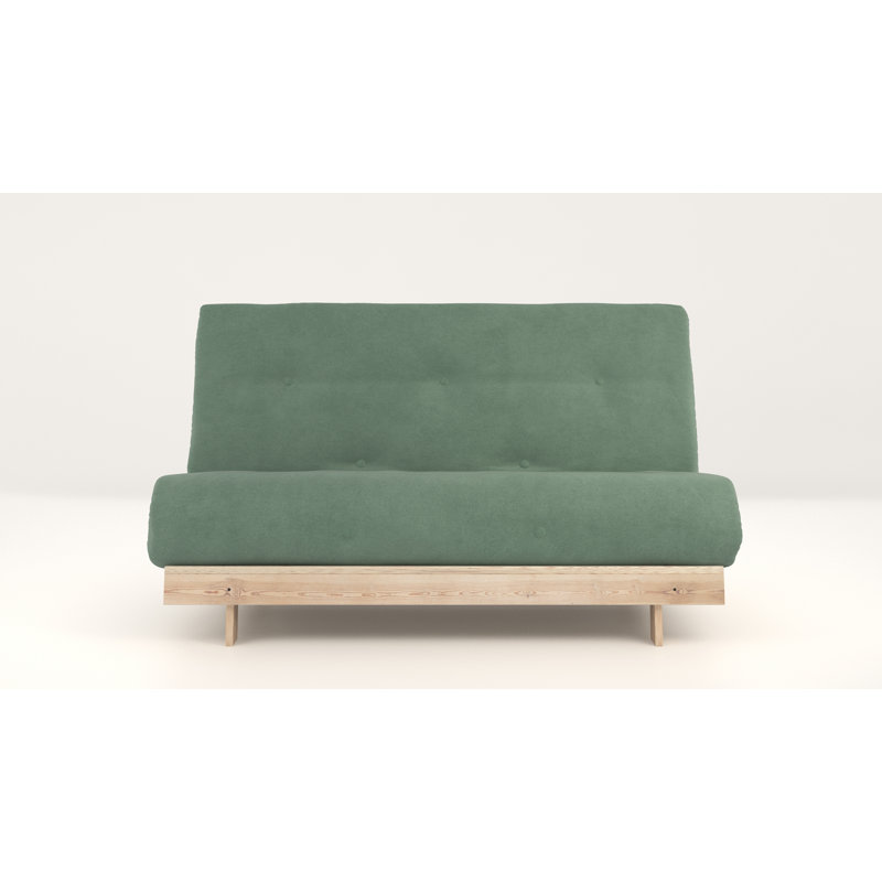 Chenango Full / Double 137cm Upholstered Futon And Mattress, Sage Green