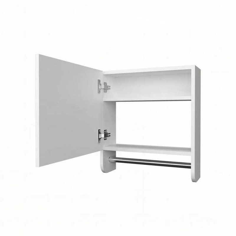 Pharmacie avec porte-serviettes et miroir inclus, Blanc