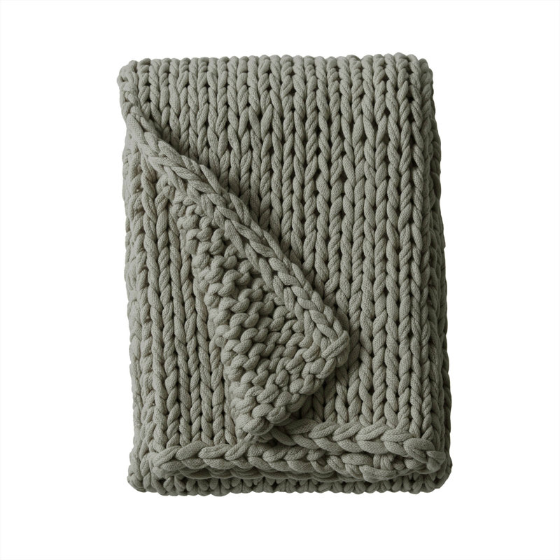 Jeté double tricoté à la main Friesen, Gris anthracite