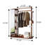 Portemanteau en bois massif 47,24 "avec miroir HD