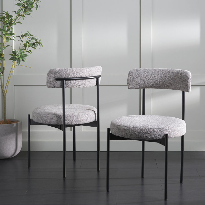 Liana 20'' H Boucle Upholstered Side Chair, Gray