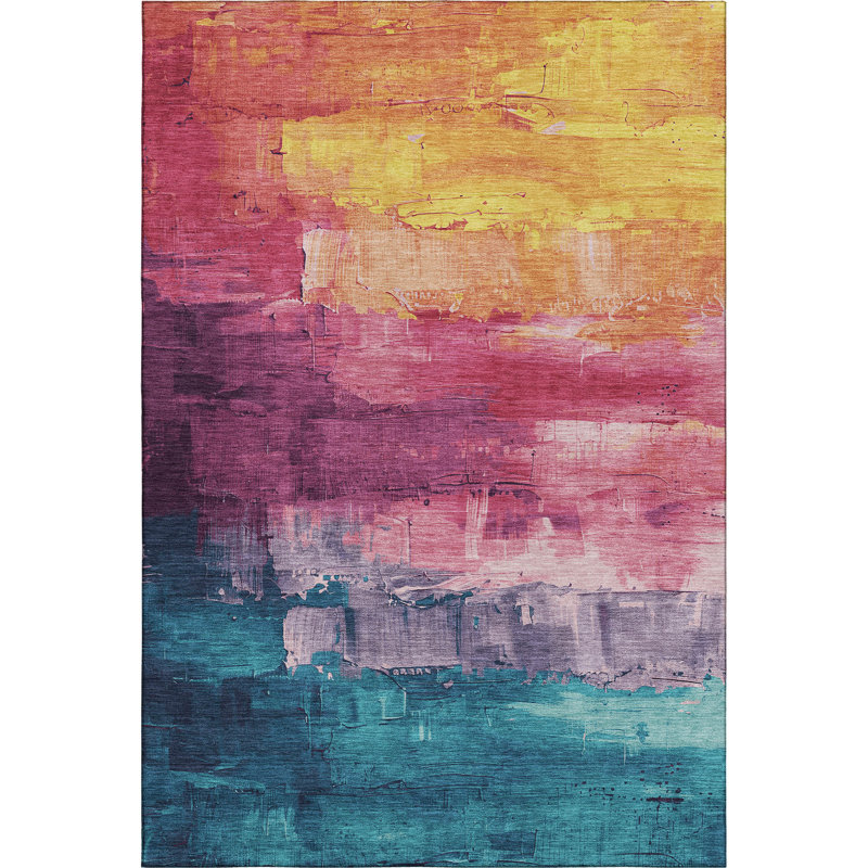 Premium Machine Washable Elize AMF1473 Abstract Rug, Rectangle 5' x 7'6"