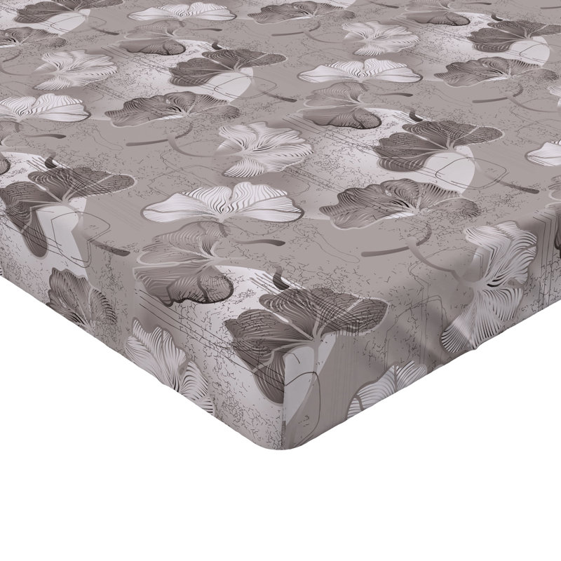 Drap-housse Ambesonne, Drap-housse très grand californien, Gris très pâle, gris pâle / floral
