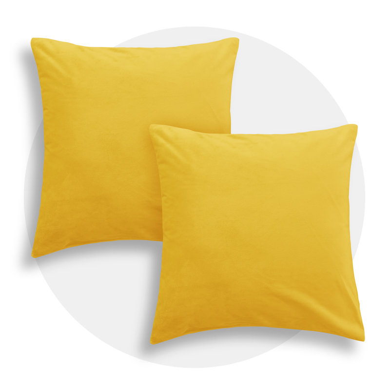 Reversible Pillow Cover, 16" x 16", Lemon Yellow
