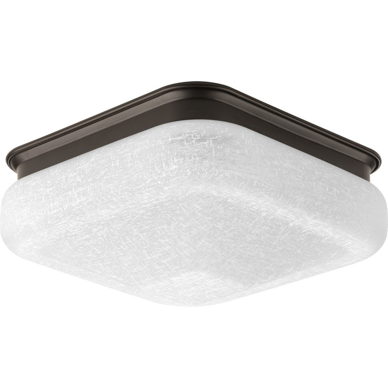 Plafonnier encastré carré simple 1 lumières Jayceon, Bronze antique, H 4,88 po x l 11,5 po x P 11,5 po