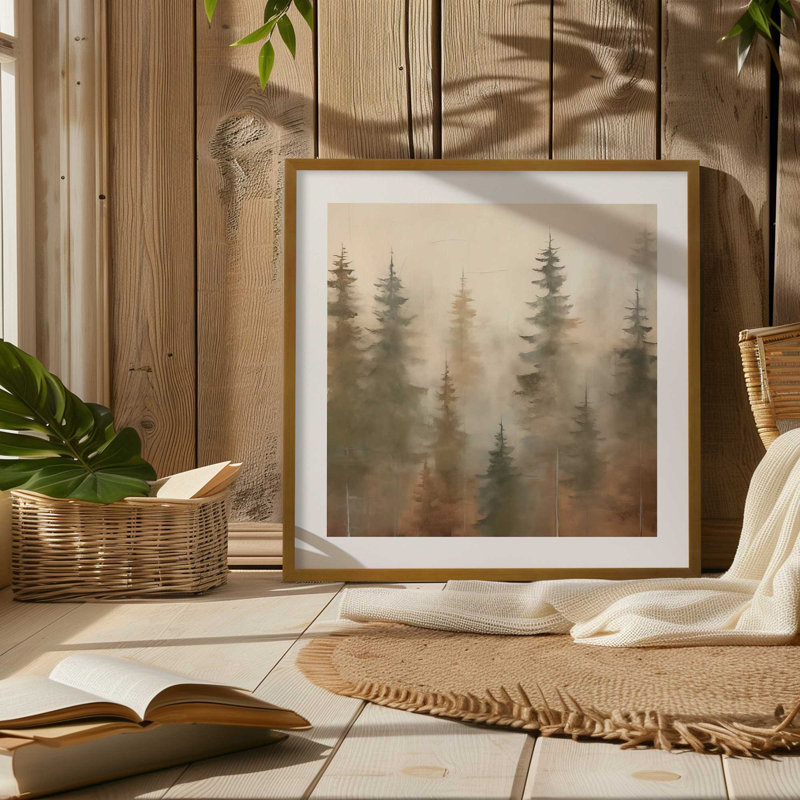 «Foggy Warm Forest I», Érable brut, H 21,75 po x l 21,75 po