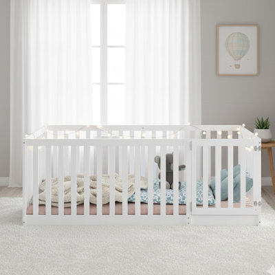 MIMI BEDS Cadre de lit Little Dreamer, lit en bois pour tout-petits, simple, blanc