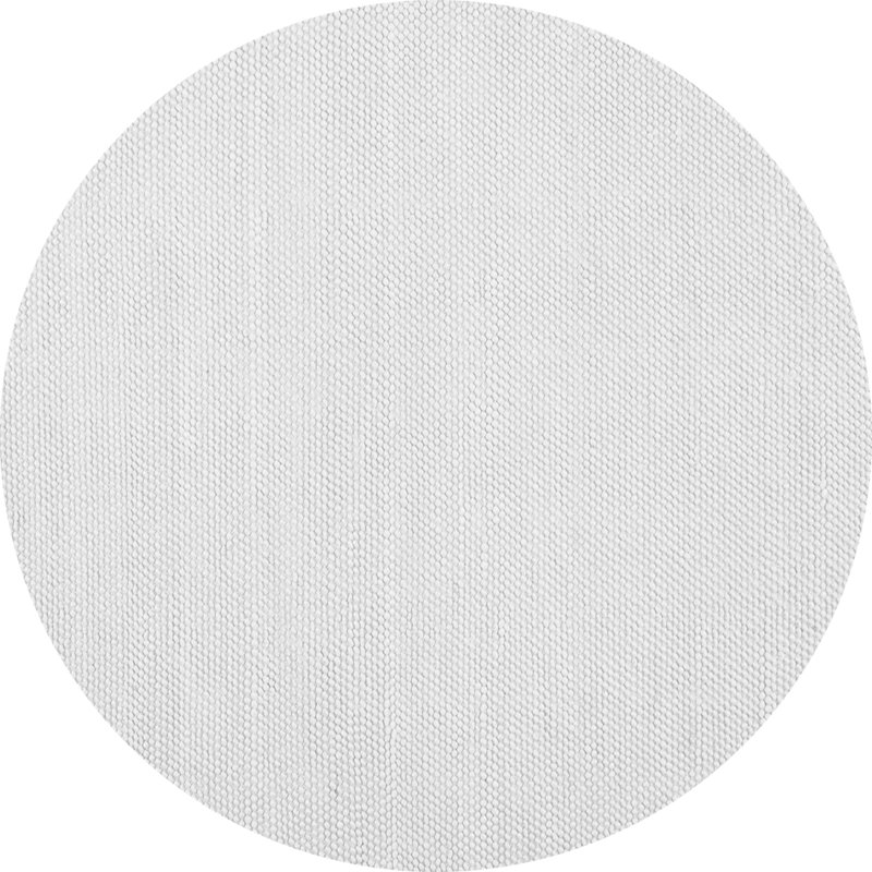 Tapis blanc en chenille tissé à la machine Adrianne, Rond 7 pi