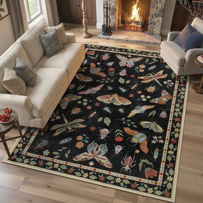 Tapis lavable pour animaux et insectes Goldene,  Rectangle 6 pi x 9 pi