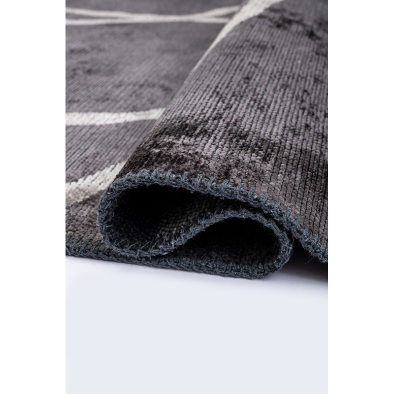 Rapture Gray/White Abstract Luxury Area Rug, Rectangle 7'10" x 9'10"