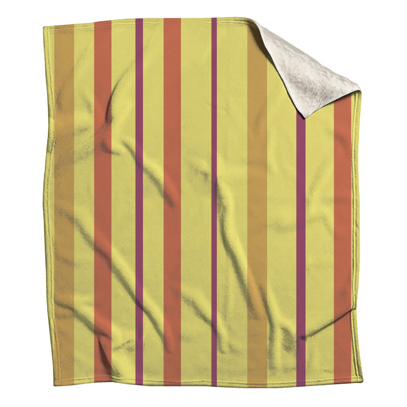 Yellow Red Stripes Blankets, 60in W x 80in H