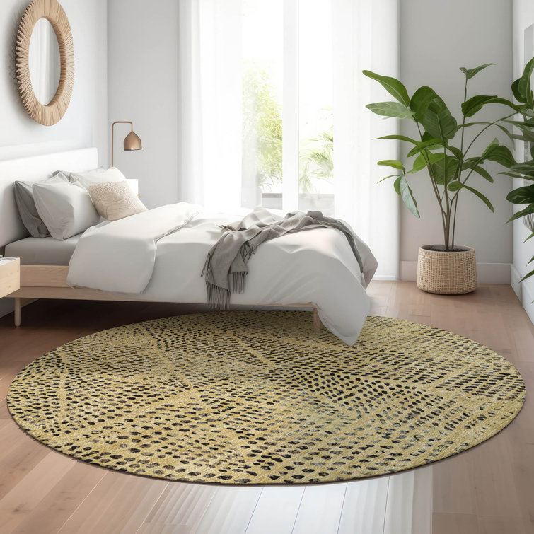 Premium Machine Washable Cerrito AMF591 Gold Rug