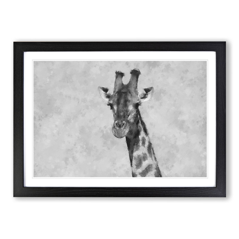 Giraffe Vol.3 - Framed Print, 36cm H x 48cm W x 2cm D, Black Framed
