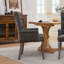 Élégante chaise de salle à manger en chenille capitonnée avec pieds en bois courbés, confortable et élégante pour les salles à manger modernes-134683113-134683118