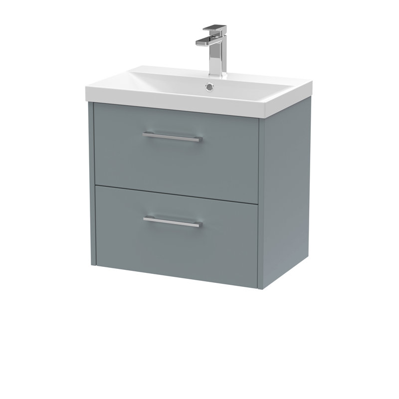 Juno Single Vanity with Integrated Basin, Coastal Grey