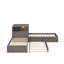 Lit plateforme en L avec armoires de rangement, bureau, lit gigogne et lumière DEL, lit plateforme en coin bas-1584193577