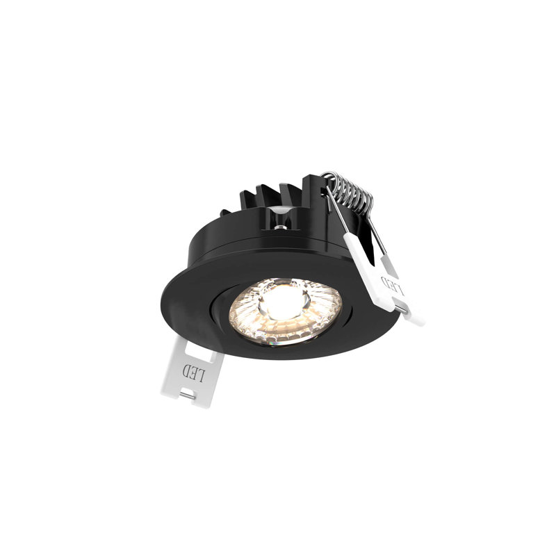 2.5'' Selectable Color Temperature Dimmable Air-Tight IC Rated LED Canless Recessed Lighting Kit, Black