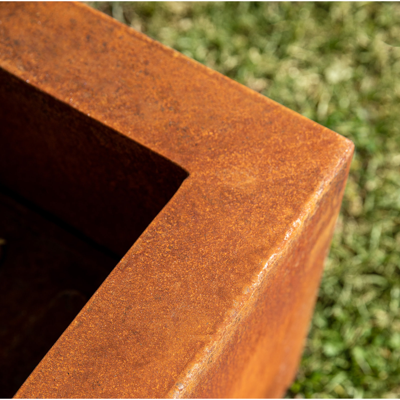 Square Outdoor Fire Pit, Rust
