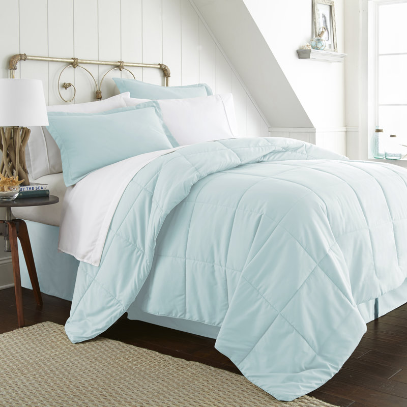 Simply Soft 8 Piece Microfiber Complete Bedding Set, Aqua, Twin Comforter + 5 Pieces Included