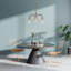 Lustre industriel spoutnik moderne à 3 lumières avec abat-jour en verre transparent